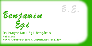 benjamin egi business card